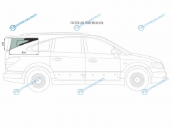 RODIUS SWRHHX Стекло кузова (собачник) заднее правое NO2 SSANGYONG 04-13
