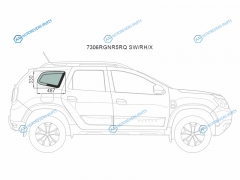 7306RGNR5RQ SWRHX Стекло кузова (собачник) заднее правое RENAULT DUSTER 21-
