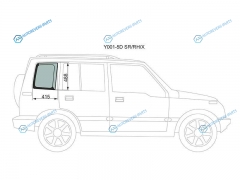 Y001-5D SRRHX Стекло кузова (собачник) заднее правое SUZUKI ESCUDOVITARA 5D 89-97