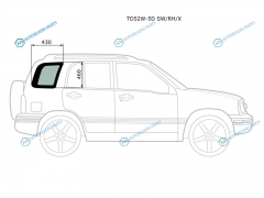 TD52W-5D SWRHX Стекло кузова (собачник) заднее правое SUZUKI GRAND VITARAESCUDOCHEVROLET TRACKER 5D 97-05