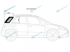 SX4 SWRHX Стекло кузова (собачник) заднее правое SUZUKI 5D 06-14
