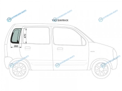 YK2 SWRHX Стекло кузова (собачник) заднее правое SUZUKI WAGON R 5D 00-10
