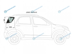 J200E SWRHX Стекло кузова (собачник) заднее правое TOYOTA RUSHDAIHATSU TERIOSBE-GO 06-