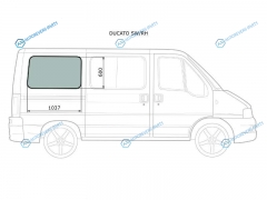 DUCATO SWRH Стекло кузова (собачник) заднее правое в резинку PEUGEOT BOXERCITROEN JUMPERFIAT 94-06