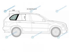 X5 SWRHHX Стекло кузова (собачник) заднее правое с антеной BMW E53 00-06