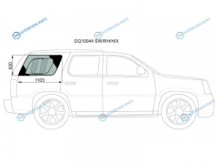 DQ10044 SWRHHX Стекло кузова (собачник) заднее правое с антеной CADILLAC ESCALADE 02-07