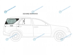DQ10482 SWRHHX Стекло кузова (собачник) заднее правое с антеной CADILLAC SRX 04-10