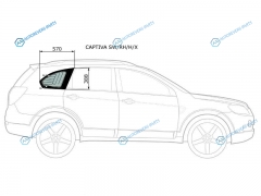 CAPTIVA SWRHHX Стекло кузова (собачник) заднее правое с антеной CHEVROLET 06-10