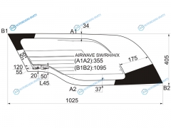 AIRWAVE SWRHHX Стекло кузова (собачник) заднее правое с антеной HONDA AIRWAVEPARTNER 05-10