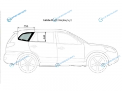 SANTAFE-05 SWRHHX Стекло кузова (собачник) заднее правое с антеной HYUNDAI SANTA FE 06-12
