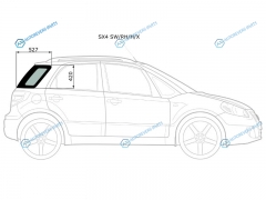 SX4 SWRHHX Стекло кузова (собачник) с антенной заднее правое SUZUKI 5D 06-14