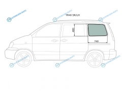 YR40 SRLH Стекло кузова заднее левое цельное TOYOTA TOWNACE NOAHLITEACE 96-07