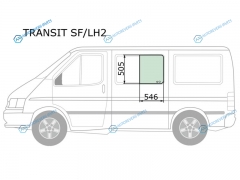 TRANSIT SFLH2 Стекло кузова переднее левое N2 FORD 86-00