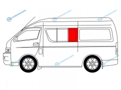 RH200-4D5D-R SFLH3X Стекло кузова переднее левое N3 TOYOTA HIACE H200 (STANDARD) 04-