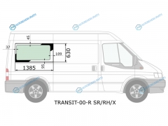 TRANSIT-00-R SRRHX Стекло кузова правое (собачник) FORD TRANSIT VAN 00-