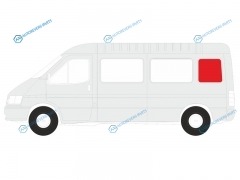 DW01175 SRLHX Стекло кузова среднее левое цельное FORD ECONOLINE VAN 92-98