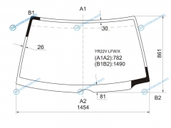 YR22V LFWX Стекло лобовое (вырез под щетки) TOYOTA TOWNACEMASTER ACE SURF 88-92