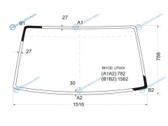RH130 LFWX Стекло лобовое (для версии в клей) TOYOTA HIACE WAGON 89-04
