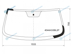 4544AGSBL2P Стекло лобовое (оригинал) CHEVROLET NIVA 19-20 LADA NIVATRAVEL 20-