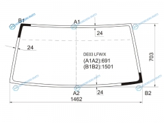 DE03 LFWX Стекло лобовое резинку MITSUBISHI DELICAL300 86-94HYUNDAI PORTER 96-10