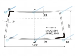 HYNT0034 Стекло лобовое резинку MITSUBISHI DELICAL300 86-94HYUNDAI PORTER 96-10