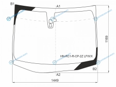 HN-RC1-R-CP-2Z LFWX Стекло лобовое + 2 камеры HONDA ODYSSEY RC1RC2 5D 13-