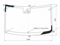 MT-EK-17-C-2Z LFWX Стекло лобовое + 2 камеры MITSUBISHI EK SPACE B11A 5D 14-NISSAN DAYZ ROOX 14-