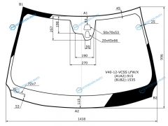 V40-12-VCSS LFWX Стекло лобовое + 2 камеры VOLVO V40 5D HBK 12-