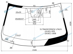 5179AGSCIMW3V LFWX Стекло лобовое + 3 камеры дд MAZDA CX-5 12-17