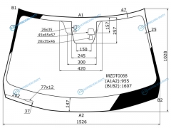 MZDT0058 Стекло лобовое + 3 камеры дд MAZDA CX-5 12-17