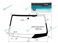 UN126-L-VPA LFWHX Стекло лобовое + антенна (без скобы) TOYOTA HILUX PICK UP 15- FORTUNER 15-