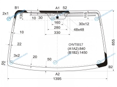 CHVT0017 Стекло лобовое + антенна CHEVROLET LACETTI DAEWOO NUBIRA 45D 04-13