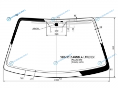 SPG-3016AGNBLA LFWHX Стекло лобовое + антенна CHEVROLET LACETTI DAEWOO NUBIRA 45D 04-13