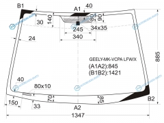 GEELY-MK-VCPA LFWX Стекло лобовое + антенна GEELY MK 45D 06-15GEELY CROSS 10-