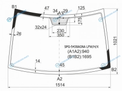 SPG-5438AGNA LFWHX Стекло лобовое + антенна MERCEDES-BENZ VITOVIANO W639 03-