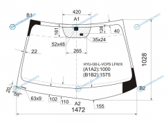 HYU-I30-L-VCPS LFWX Стекло лобовое + дд (VIN 55мм от края) HYUNDAI I30 5D 07-11