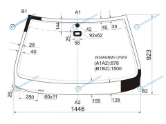 2434AGNMV LFWX Стекло лобовое + дд (датчики раздельно) BMW 5-SERIES E39 45D 95-99