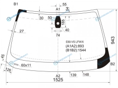 E60-VS LFWX Стекло лобовое + дд (круглый) BMW 5-SERIES E6061 45D 07-09