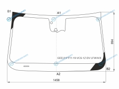 GEELY-FY11-19-VCS-1Z-DV LFWHX Стекло лобовое + дд 2 камеры GEELY TUGELLA 20-