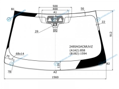 2485AGACMUVZ Стекло лобовое + дд 2 камеры проекция BMW 5-SERIES G30G31 45D 17-
