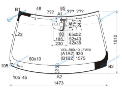 VOL-S60-10 LFWX Стекло лобовое + дд 2 камеры VOLVO S60V60 45D SEDWGN 10-12