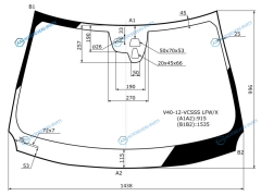 V40-12-VCSSS LFWX Стекло лобовое + дд 2 камеры VOLVO V40 5D HBK 12-