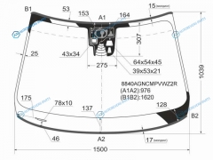 8840AGNCMPVWZ2R Стекло лобовое + дд 3 камеры антенна VOLVO XC 60 08-10