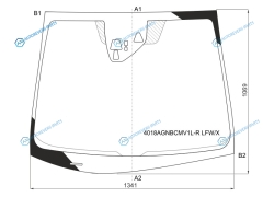 4018AGNBCMV1L-R LFWX Стекло лобовое + дд 3 камеры HONDA FIT HBK T5A 15-20SHUTTLE 5D WGN 15-20