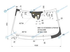 S80-13-VCSSSSH LFWHX Стекло лобовое + дд 3 камеры с обогревом VOLVO S80 11-12VOLVO XC70 11-12