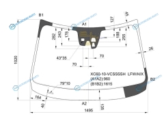 XC60-10-VCSSSSH LFWHX Стекло лобовое + дд 3 камеры с обогревом VOLVO XC 60 10-12
