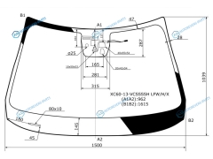 XC60-13-VCSSSSH LFWHX Стекло лобовое + дд 3 камеры с обогревом VOLVO XC 60 12-17