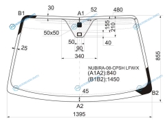 NUBIRA-08-CPSH LFWX Стекло лобовое + дд антенна CHEVROLET LACETTI DAEWOO NUBIRA 45D 04-13