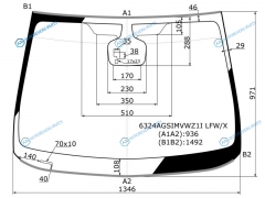 6324AGSIMVWZ1I LFWX Стекло лобовое + дд дсвета OPEL ASTRA J 10-12