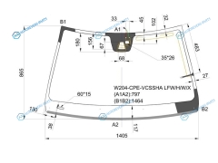 W204-CPE-VCSSHA LFWHWX Стекло лобовое + дд камера антенна MERCEDES C-CLASS CPE (C204) 11-13E-CLASS (C207) 09-13